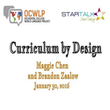 Curriculum by design ppt