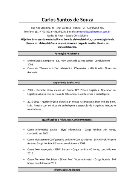 Curriculum vitae cozinheira image