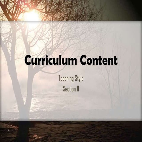 Curriculum content (section ii)