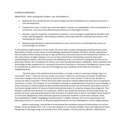 Curriculumdesign