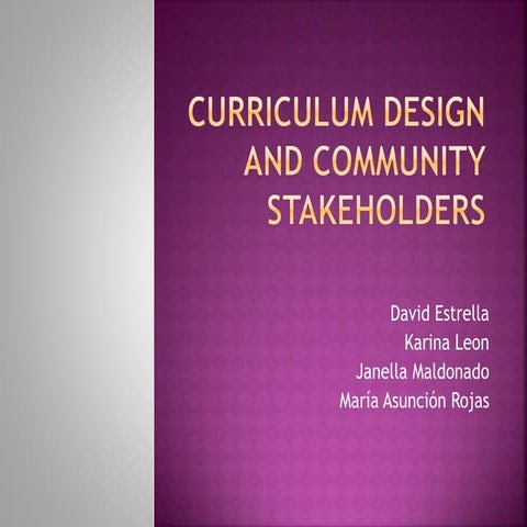 Curriculum design and community stakeholders