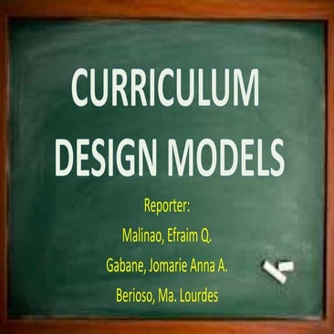 Curriculum design models