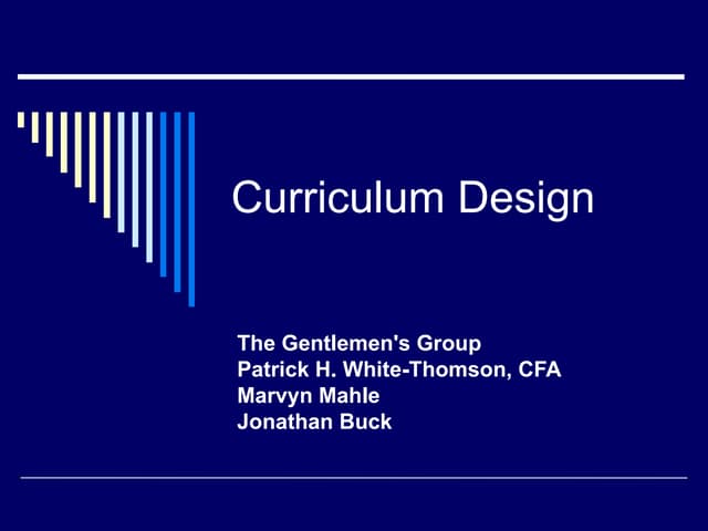 Curriculum design presentation
