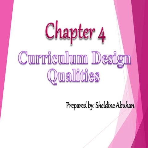 Curriculum design qualities
