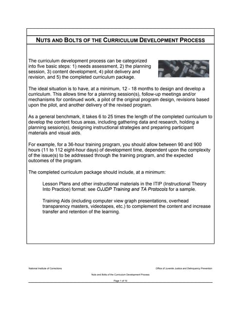 Curriculum develop cost time example
