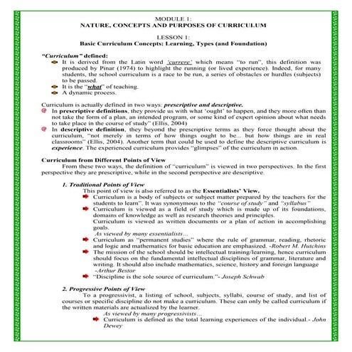 Curriculum development