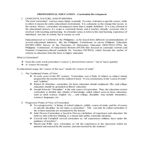 Curriculum development