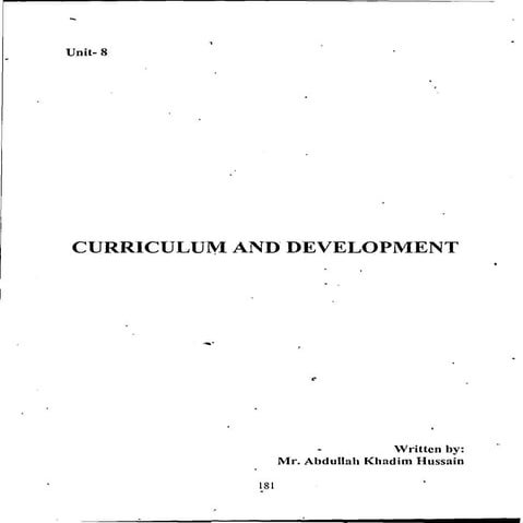 CURRICULUM DEVELOPMENT-Unit 8          .