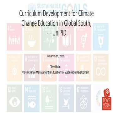 Curriculum development for climate change education in global south.