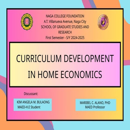 CURRICULUM DVLPT_REPORT in home economics