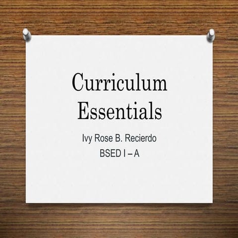 Curriculum Essentials