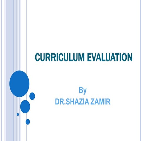 Curriculum evaluation lecture 3