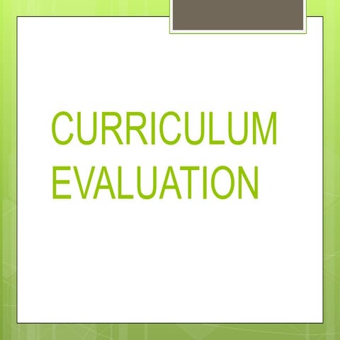 Curriculum evaluation (p.p)