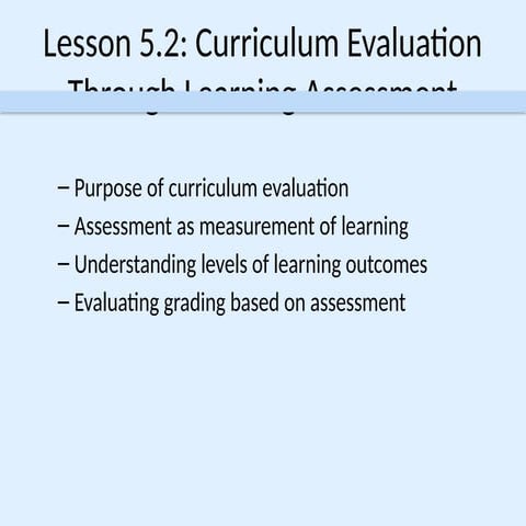Curriculum Evaluation Withbackground Pptx
