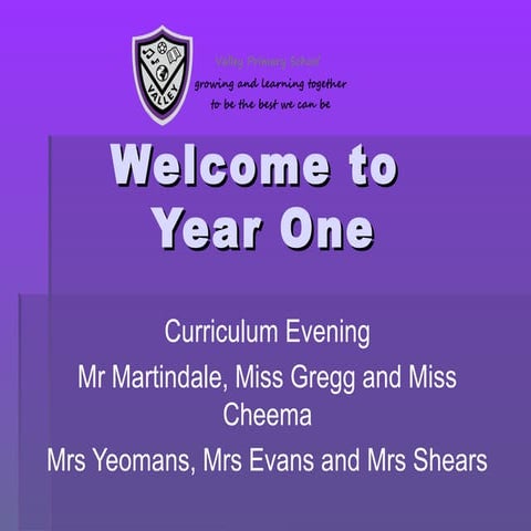 Curriculum evening year 1