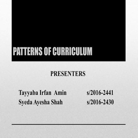 Patterns/Categorization of Curriculum ppt 