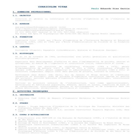 Mon Curriculum Vitae