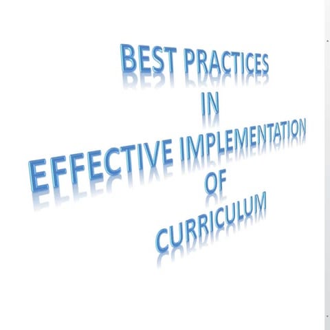Curriculum implementation