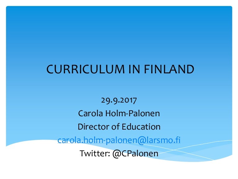 Curriculum in finland