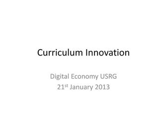Curriculum Innovation for DE meeting
