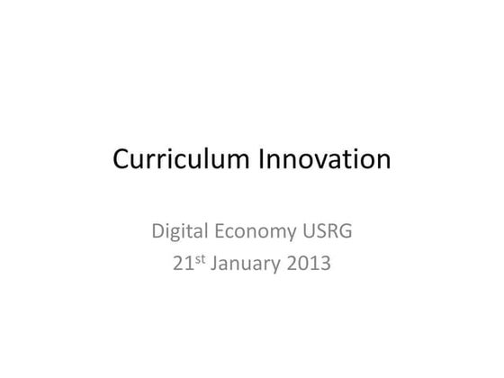 Curriculum Innovation for DE meeting