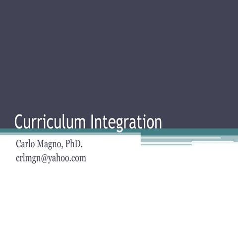 Curriculum integration