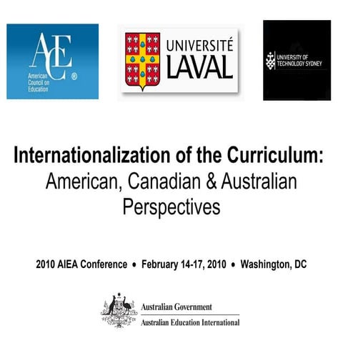 Internationalization of the Curriculum: American, Candian & Australian Perspe...