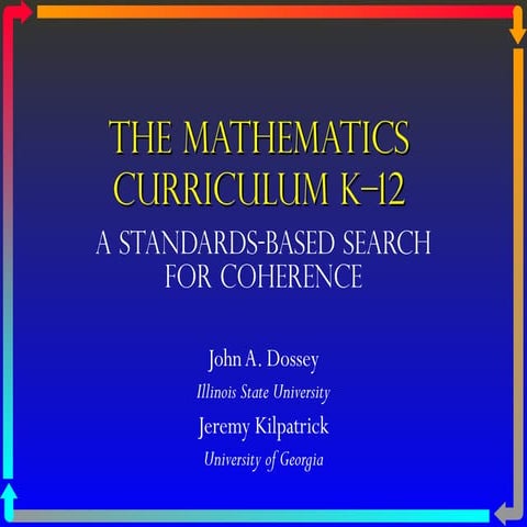 Curriculum  jeremy kilpatrick and john dossey