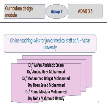 Curriculum of Junior medical staff online teaching