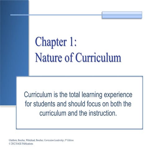 Curriculum leadership chapter 1  powerpoint presentations