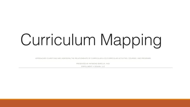 Curriculum Mapping