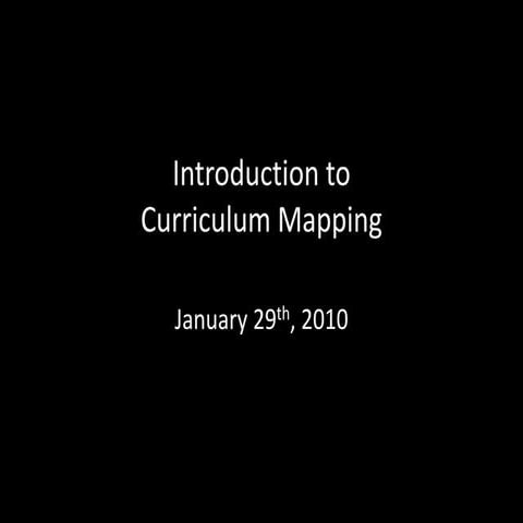 Introduction to Curriculum Mapping