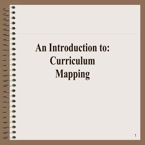 Curriculum mapping intro