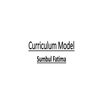 Curriculum models