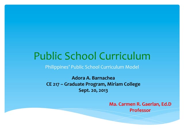 Curriculum models (Philippines' Cur...