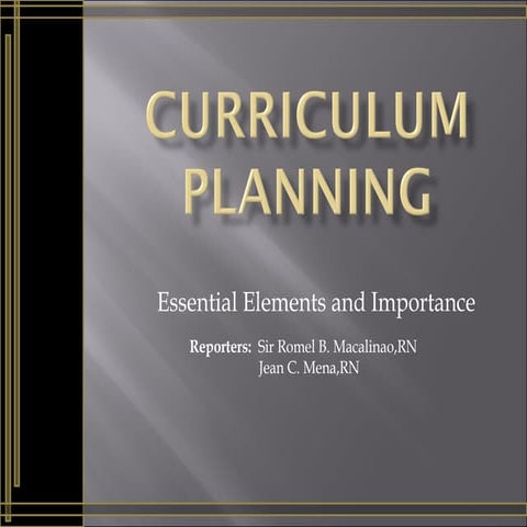 Curriculum Planning