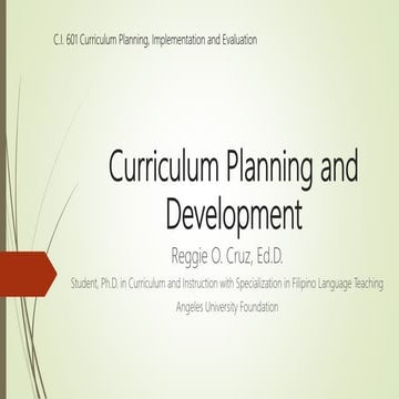Curriculum planning and development