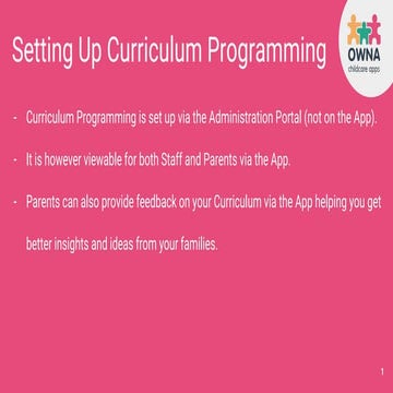 OWNA Childcare Apps: Using Public Mode