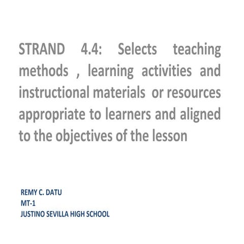 Curriculum strand 4.4
