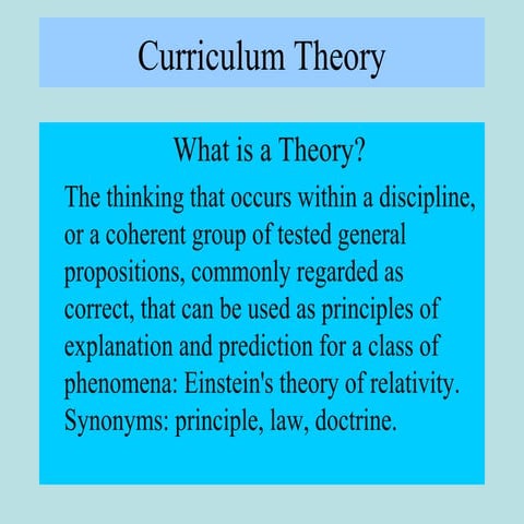 Curriculum theory
