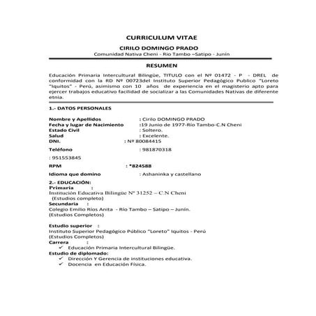 Curriculum vitae | DOCX