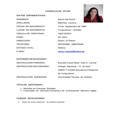 Curriculum  vitae