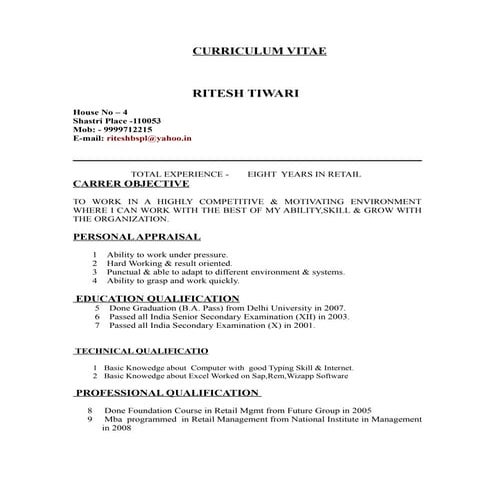 Curriculum vitae