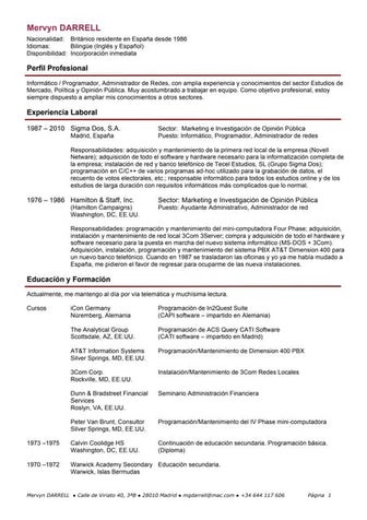 Curriculum Vitae - Español
