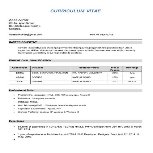 Curriculum vitae