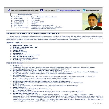 Curriculum Vitae - Aslam 