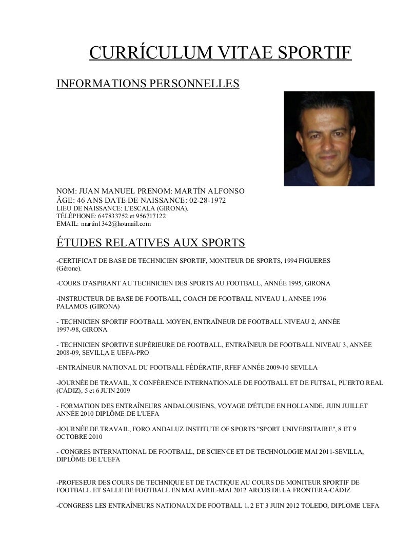 Curriculum vitae en frances