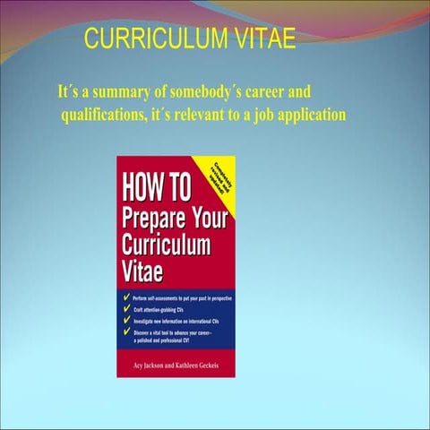 Curriculum vitae homework | PPT
