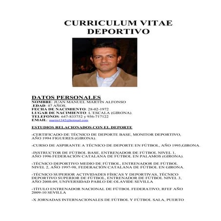 Curriculum vitae Deportivo