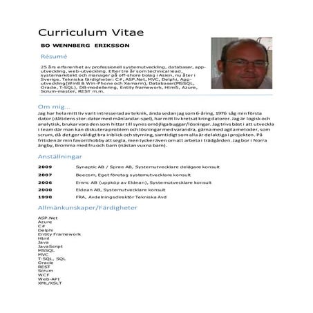 Curriculum vitae sv